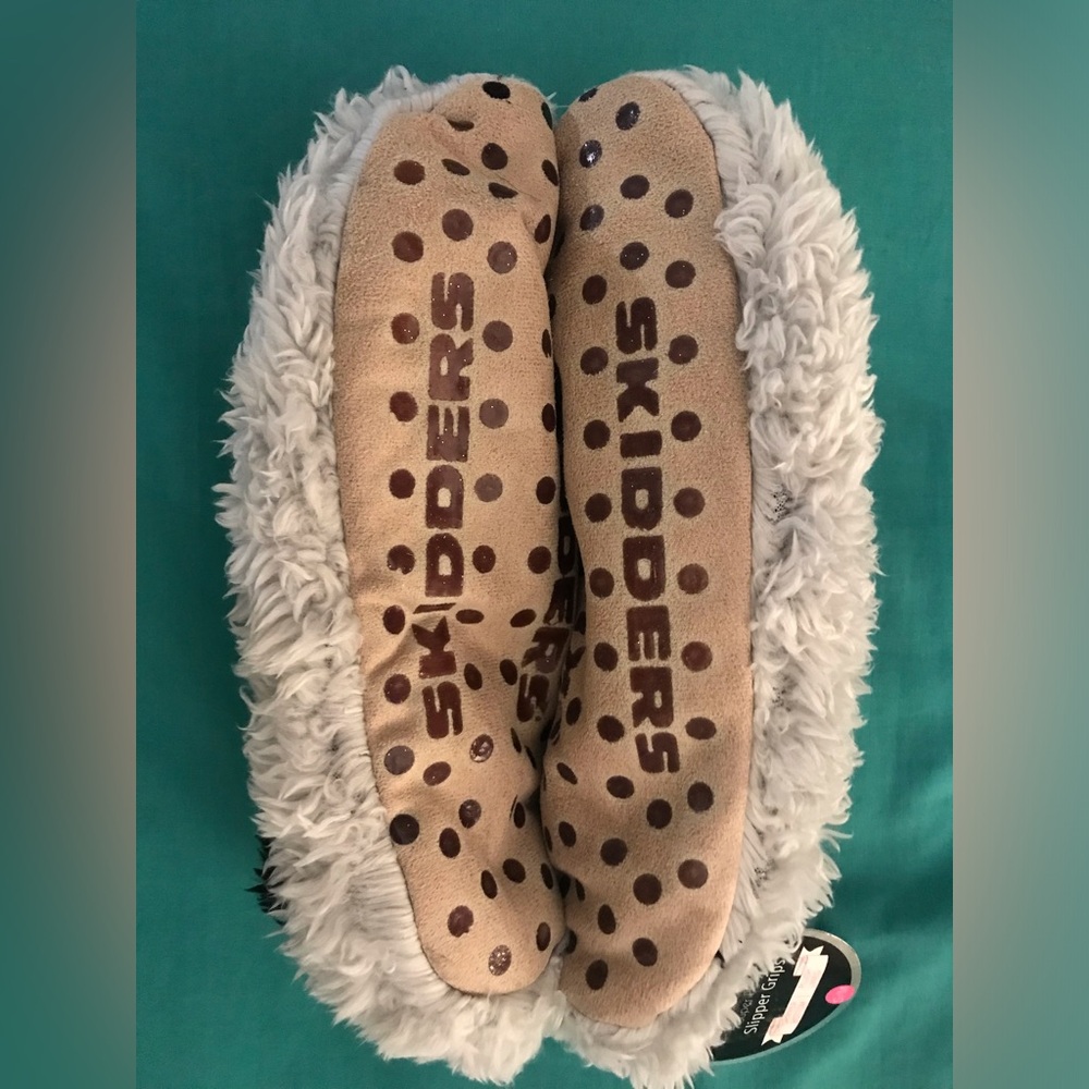 Skidders Women's Gray Comfy Super Plush Slipper Grips Size S/M - Picture 3 of 4